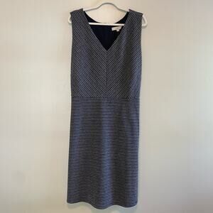 NWT $80 LOFT Plus Size 26 Navy Blue Stripe Sleeveless Dress Belted